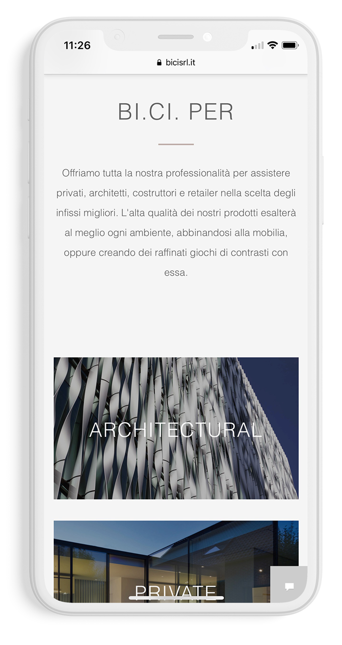 Home page mobile BI.CI. s.r.l.